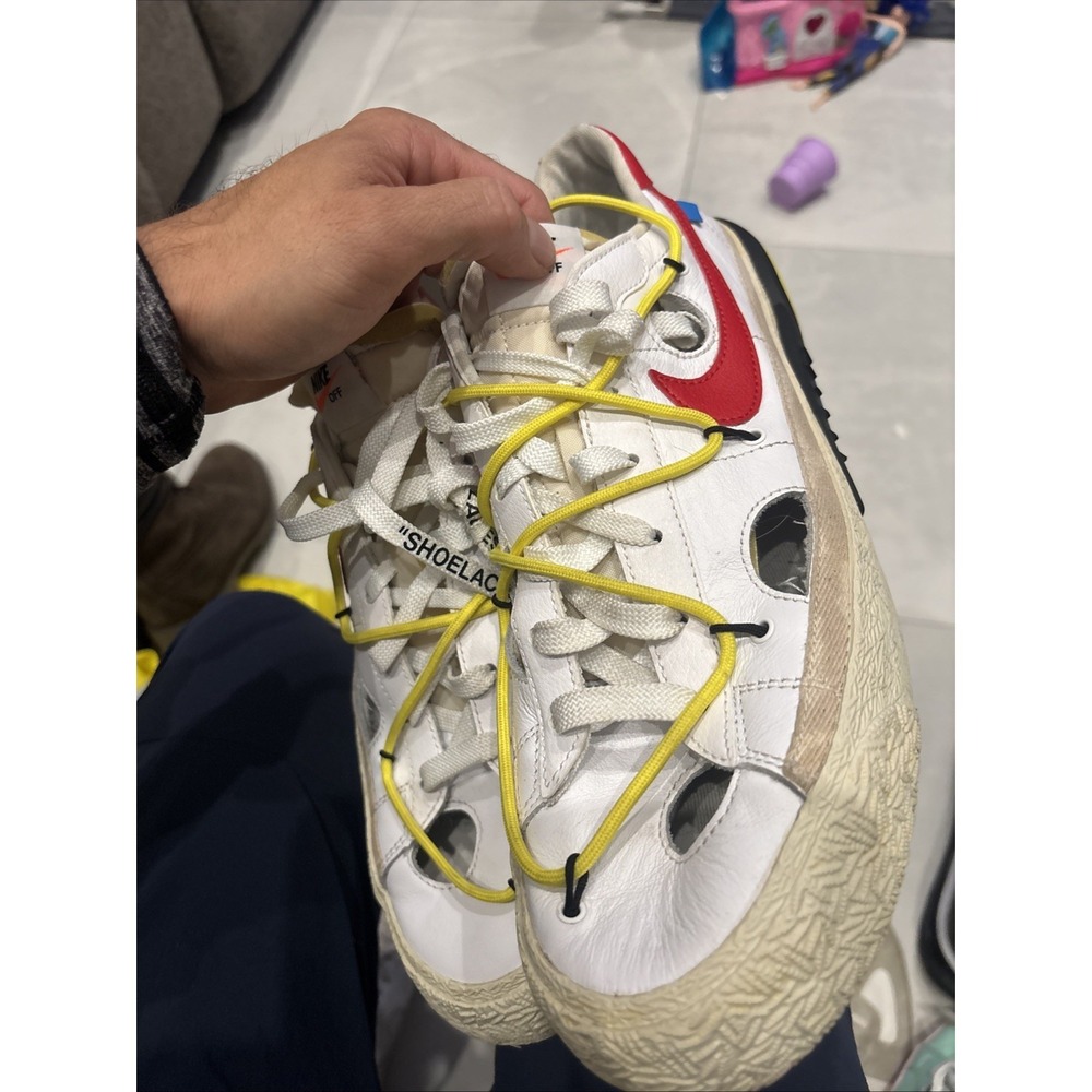 Size 12 - Off-White x Nike Blazer Low White University Red - Picture 3 of 6